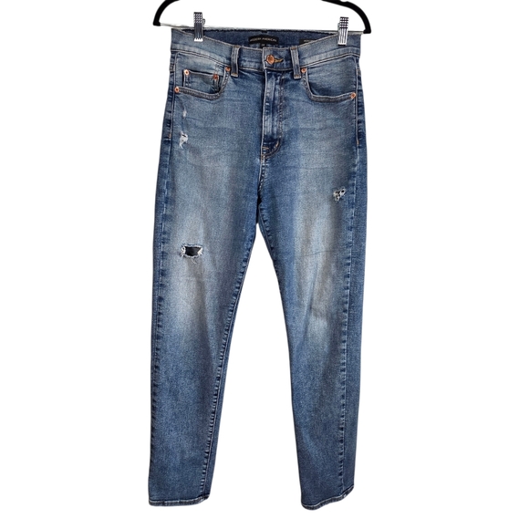 Modern American Denim - Modern American Mercer Tapered Jeans Women’s Size 28 Medium Wash Distressed